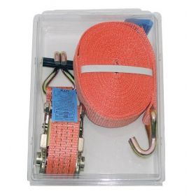 Sjorband 50mm 2-delig met ratel en spitshaken LC2000/4000 8 mtr. per stuk