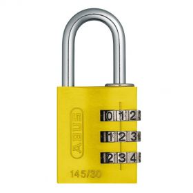 Abus 145/30 geel aluminium cijfercombinatiehangslot - 30 mm