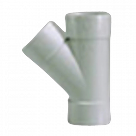 PVC T-stuk 45 graden 3xmof grijs 75mm
