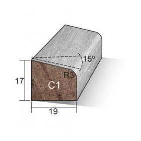 Meranti glaslat C1 17x19mm 490cm gegrond wit