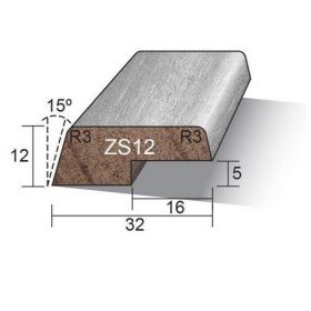 Meranti glaslat zs12 12x32mm 490cm gegrond met sponning