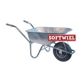 Klus kruiwagen verzinkt frame 85 Liter verzinkt softwiel (anti-lek band) - NL-fabricaat 