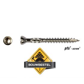 PFS Hardhoutschroeven Verzonken Kop Torx * 5,0x50 Rvs / Inox C2 (T-25) - 200 stuks