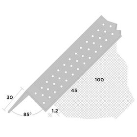 3050 - PVC-U hoekbeschermer met weefsel - 125cm