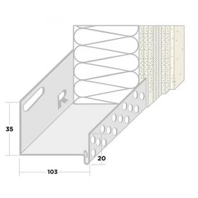 9150 - Aluminium sokkelprofiel 100 mm - 200cm - buitengevelisolatie