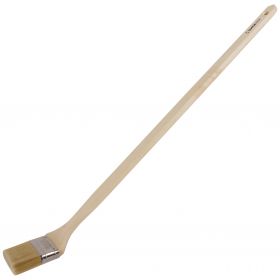 Super Prof radiatorkwast wit haar 3 inch 80 cm dubbeldik lange houten steel