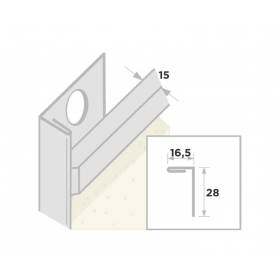 Stucstopprofiel 1132 L= 300 cm 1x15mm