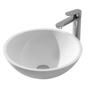 Wiesbaden Solid Surface opzetwastafel rond 430x430x130