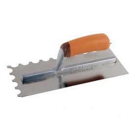 Lijmspaan Super Prof 280x120 mm RVS. halfrond 20x10 mm met SUPERSOFT-handgreep