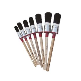 Super Prof, patentpuntkwast, 100% synthetisch zwart haar opgebonden no.16 houten steel