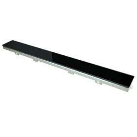Wiesbaden glasrooster zwart 100x7 cm tbv RVS douchegoot